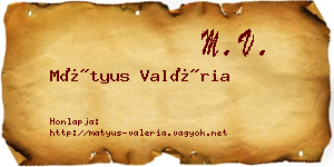 Mátyus Valéria névjegykártya