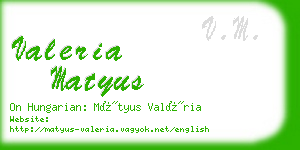 valeria matyus business card